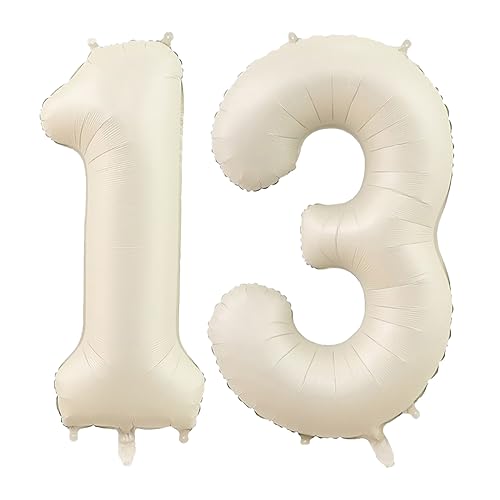 40 Inch Cream White Number 13 Foil Balloon for Birthday Party