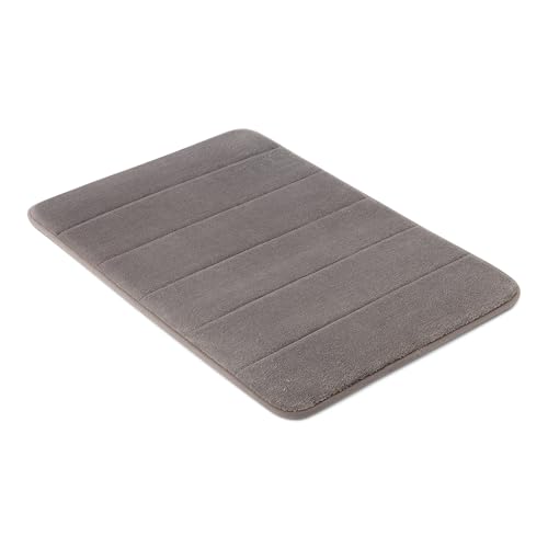 Amazon Basics Memory Foam Bath Mat, 17 x 24 Inch, Non-Slip, Dark Gray