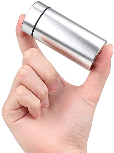 OZCHIN 80ml Silver & Black Aluminum Airtight Storage Jar - Portable & Smell Proof