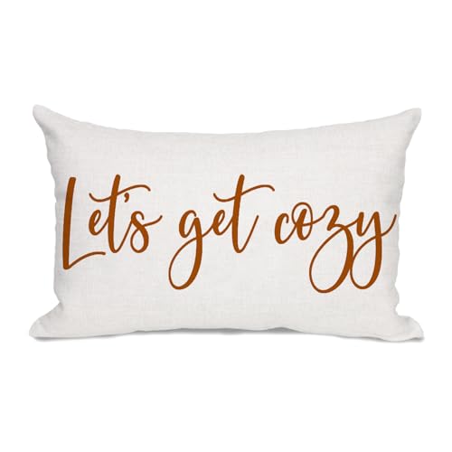 AOFANGGO Fall Pillow Cover 12x20 in Orange Beige - Let It Cozy Autumn Decor for Sofa Bed Couch