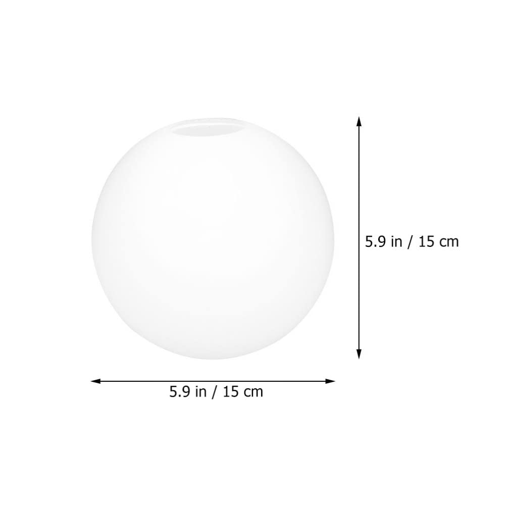 Vaguelly White Globe Lamp Shades Lighting Fixture Replacement Globes Neckless Top Opening for Chandelier Sconces, Lighting Fixture Replacement,Diameter 5.9" Fitter 2.16"