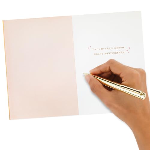 Hallmark Signature Anniversary Card, Cheers Champagne Design, 5x7.2 In