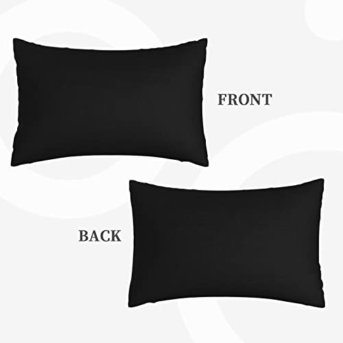 Personalized Custom Pillow Cover Black 14x20 with Photo & Text - Double Sided Print