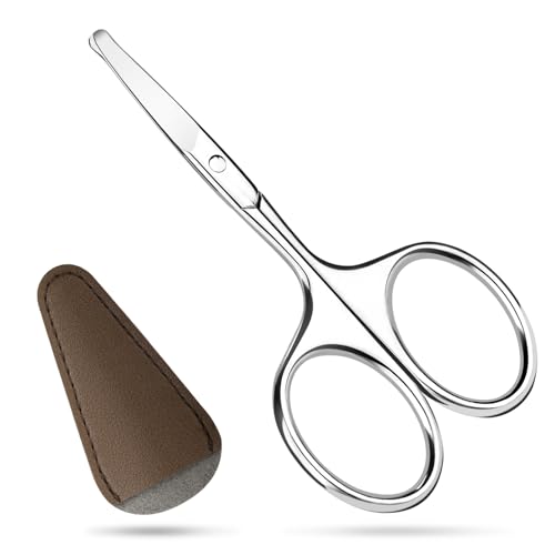 Hdama Safety Nose Hair Scissors with Blunt Tip for Facial Grooming