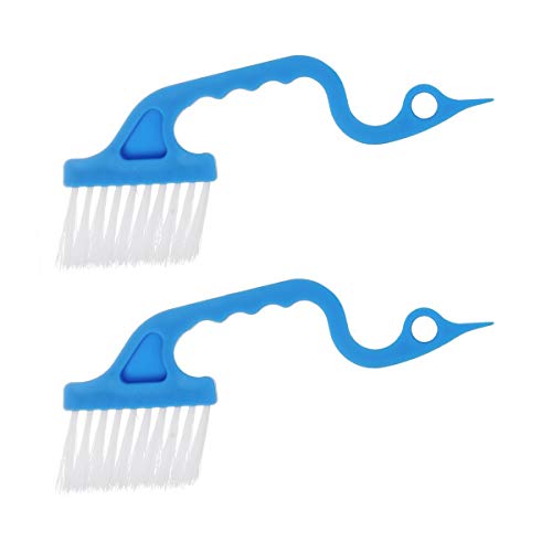 Sky Blue Hand-held Groove Cleaning Brushes - 2pcs for Windows & Doors
