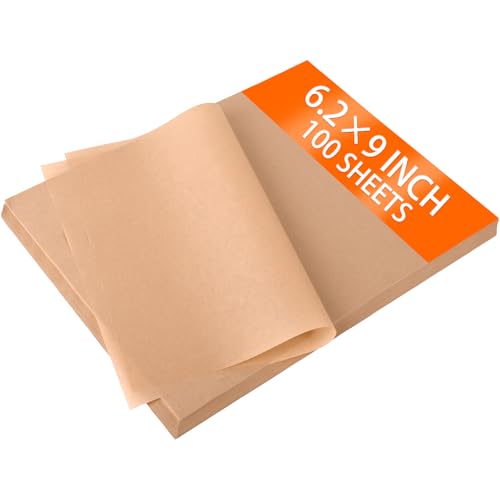 WMKGG 100 PCS Precut Parchment Paper Sheets, 6.2" x 9" Non-Stick Baking