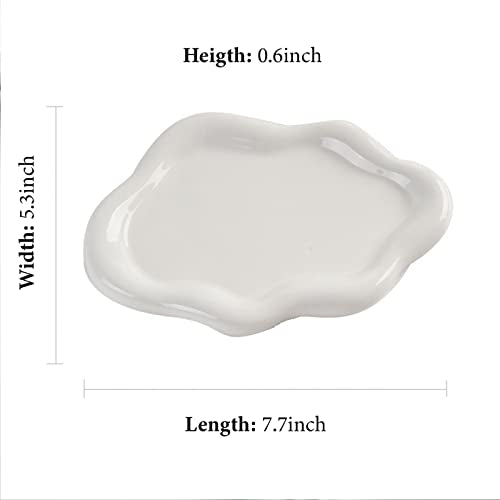 Cloud Jewelry Tray - White Ceramic Trinket Dish for Rings & Vanity