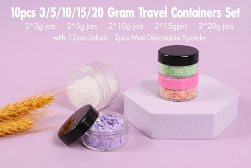 GOLACKY 10-Piece Travel Size Containers Set, Leak-Proof Cosmetic Jars