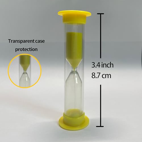AINTE 3-Pack Colorful Small Hourglass Timers for Kids & Classroom - 1Min/2Min/3Min