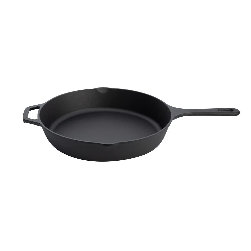 Met Lux Round Black Cast Iron 12" Fry Pan - Pre-seasoned - 1 count box