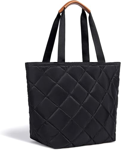 Insulated Grocery Cooler Bag - Large Reusable Tote, Satin Black