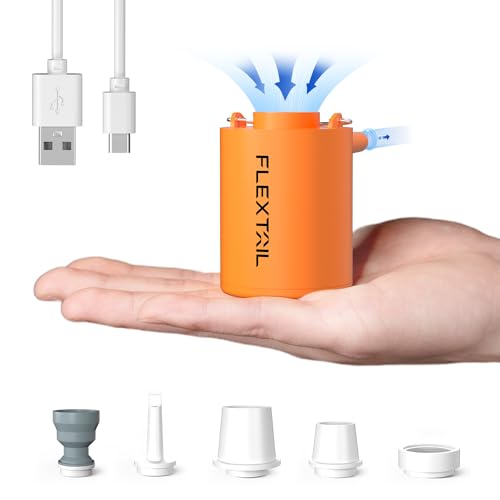 FLEXTAILGEAR Mini Air Pump - 4kPa Portable Inflatable Pump, Orange