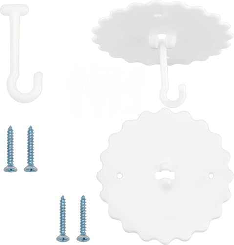 GORGECRAFT White Ceiling Mosquito Net Hooks - 2 Set Canopy Bed Hangers