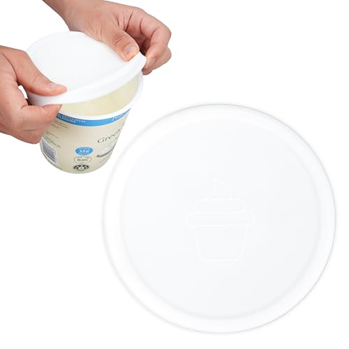 Kiicii Silicone Lids for Chobani 32oz Yogurt Containers - BPA-Free Reusable Covers