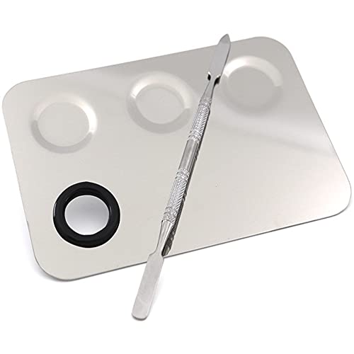 Miamay Stainless Steel Makeup Mixing Palette with Spatula Tool