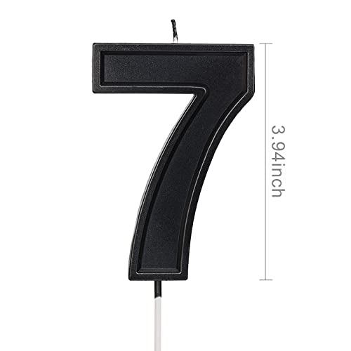 Luter 3.94 Inch Black Number 7 Birthday Candle Cake Decoration