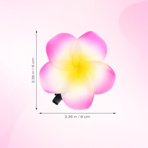 Angoily Hawaiian Plumeria Hair Clips 12 Pack 2.36 Inch Flower Barrettes