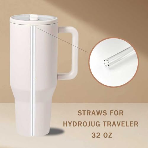 4 Pack Replacement Straws for HydroJug Traveler 32oz - 7.67 Inch Length, BPA-Free Tritan