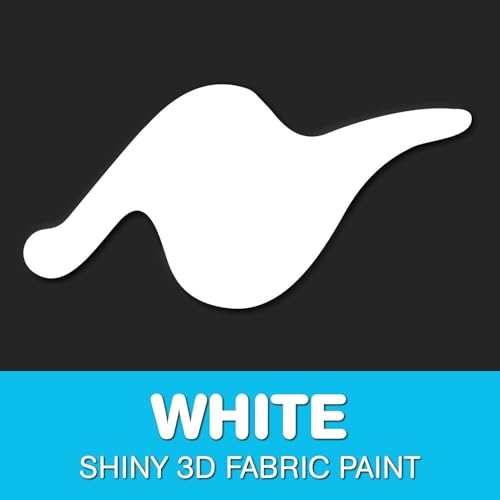 Scribbles 3D Fabric Paint - Shiny White, 1 oz, Easy Squeeze Bottle