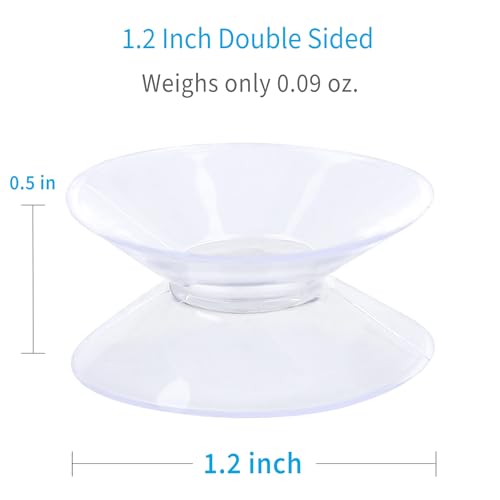 Pawfly 20 Pack 1.2 Inch Double Sided Suction Cups - Clear PVC