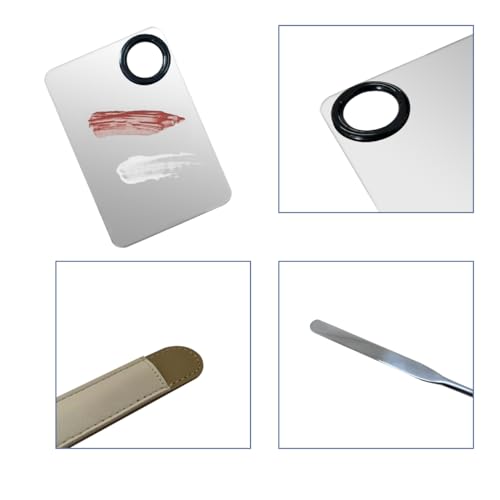Professional Stainless Steel Makeup Spatula and Foundation Palette Set