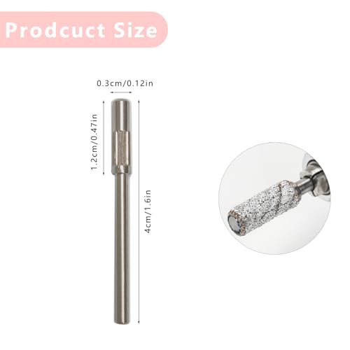 5-Piece Stainless Steel Mandrel Nail Drill Bits 3/32 Inch Shank for Electric Files
