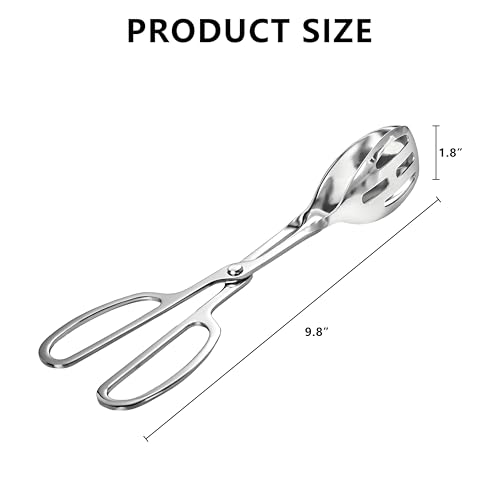 KBBYT 10-Inch Stainless Steel Scissor Tongs for Cooking, Grill & Serving