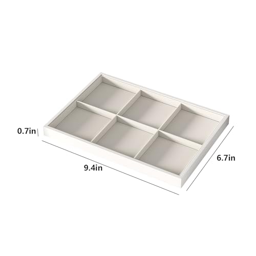 Ausalivan Velvet Jewelry Drawer Organizer Tray, 6-Grid Storage Insert