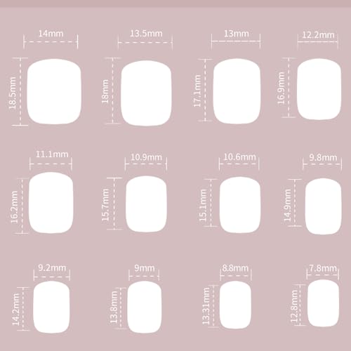Square Press on Nails Butterfly Short Fake Nails French Acrylic