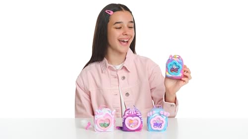 REAL LITTLES Liquid Charms, 1 Liquid Filled Micro-Sized Backpack with Window & Tiny Animal Charm Bobbing Inside, Reveal 6 Cute Tiny Animal Themed Stationery Surprises - Styles May Vary