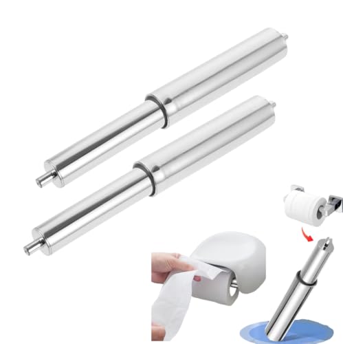 Homoyoyo 2-Pack Universal Spring-Loaded Toilet Paper Holder Replacement Rod