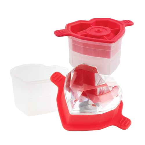 Tovolo Heart Shaped Ice Cube Molds - Set of 2, Large Slow Melting Cocktail Ice