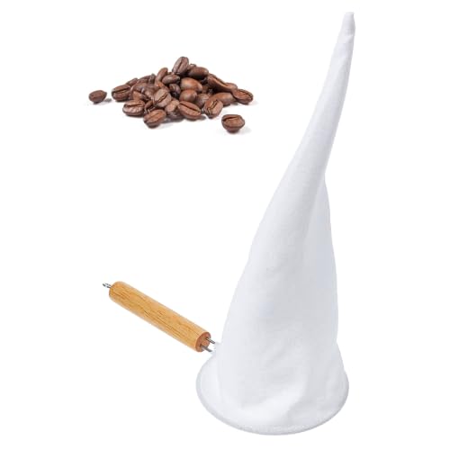 Reusable Flannel Coffee Strainer with Wooden Handle