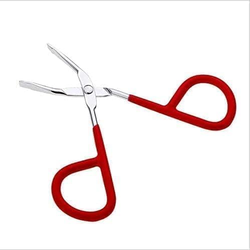 ROMI FLORIA Stainless Steel Scissors Shaped Eyebrow Tweezers with Slant Tip