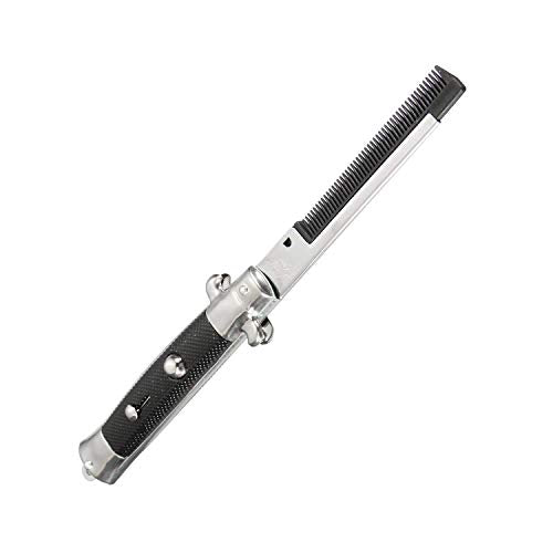 Switchblade Folding Pocket Comb 9-Inch Stainless Steel Novelty Comb