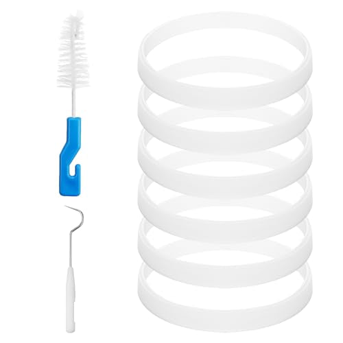 OXDFK 3.94 Inch Rubber Gasket Replacement Seal for Ninja Blenders - Pack of 6 with Brush & Hook