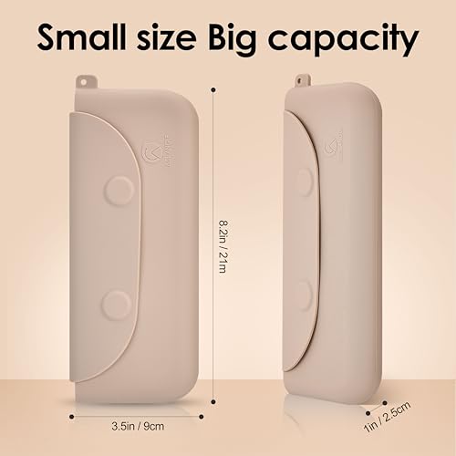 Large Silicone Makeup Brush Holder Magnetic Travel Case White
