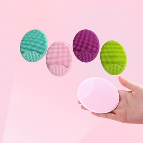 Silicone Facial Cleansing Brush 4 Pack - Exfoliating Face Scrubber for Blackhead Removal and Pore Cleansing