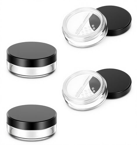 Loose Powder Container 10ml Refillable Travel Jars 4 Pcs