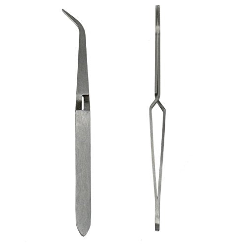 Yimart Stainless Steel Nail Art Tweezers for Rhinestones and C-Curve Acrylics