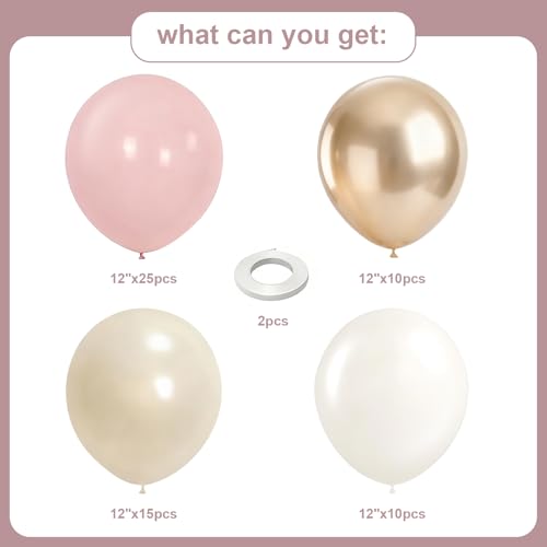 60Pcs Nude Dusty Pink Balloon Set for Weddings & Parties