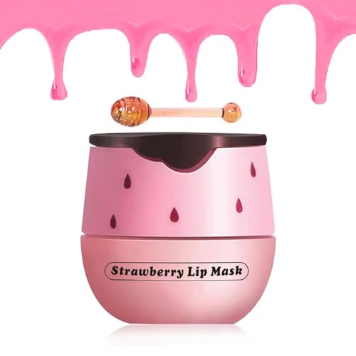 Strawberry Lip Mask and Moisturizing Balm for Dry Cracked Lips