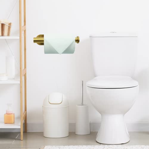 Kinbrace Self-Adhesive Toilet Paper Holder - Brushed Gold Stainless Steel