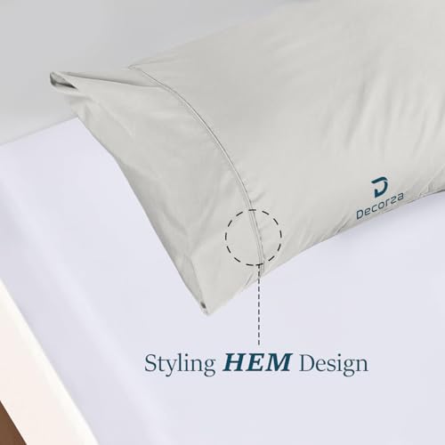 100% Organic Cotton Standard Pillowcases – Set of 2, 1000 TC Sateen, Silver