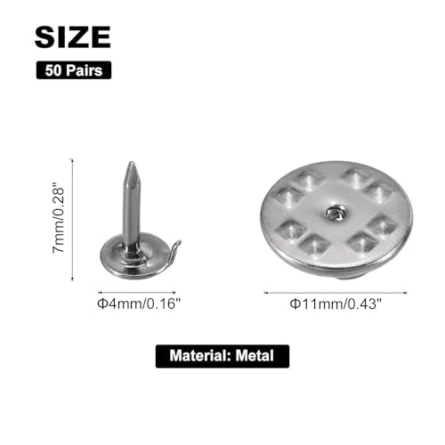 MECCANIXITY 50 Pairs Metal Pin Backs Butterfly Clutch Replacement