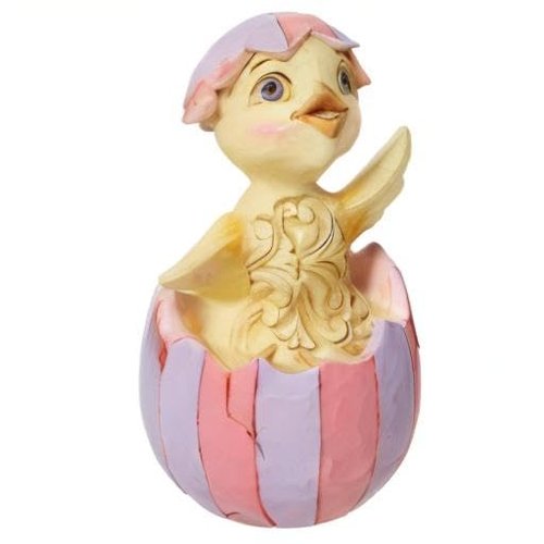 Enesco Jim Shore Heartwood Creek Chick in Easter Egg Miniature Figurine, 3.66 Inch, Multicolor