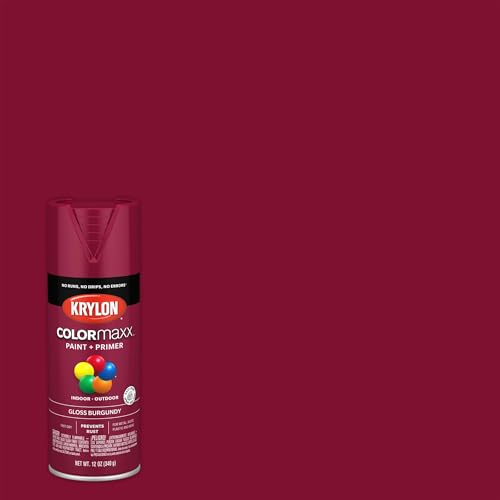 Krylon COLORmaxx Gloss Burgundy Spray Paint & Primer - 12 Ounce