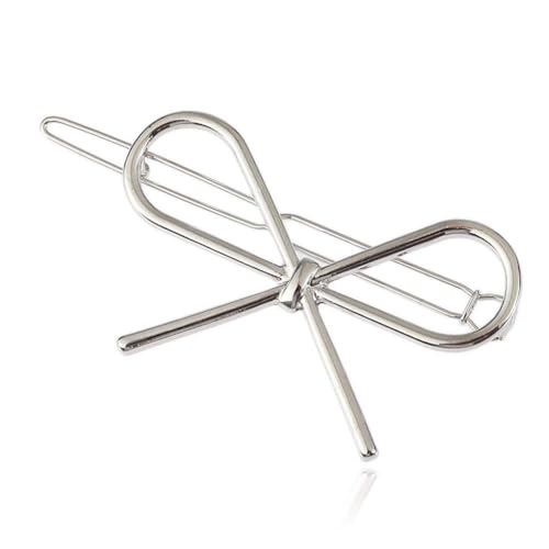 Metal Bow Hair Clips 4-Pack Gold and Silver Hairpin Clamps