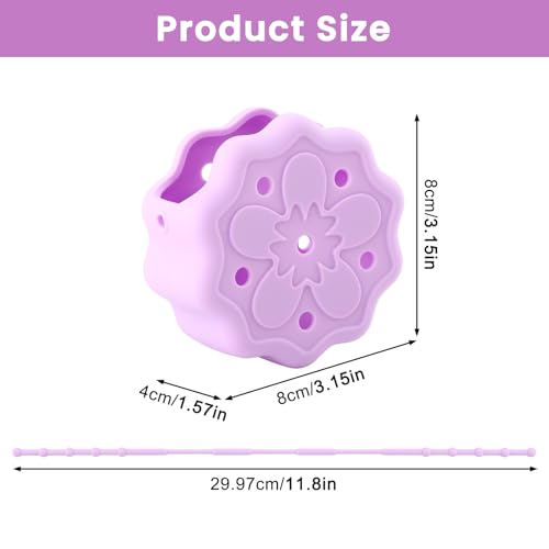 Silicone Shower Steamer Holder - Purple Flower Bath Bomb Tray with Hanging Rope