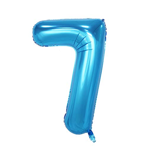 40 Inch Blue Number 7 Foil Balloon Kit - Helium Compatible